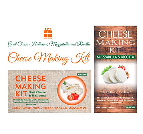 Kaaskit geitenkaas, Halloumi, mozzarella en ricotta maken kit geweldig cadeau cadeau voor alle gelegenheden bevat… - Image 5