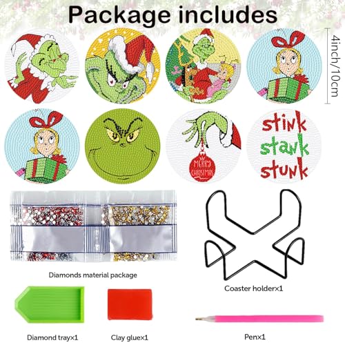 Denylopro8pcschristmasdiamondcoasterskitswithholderdiychristmasdiamondartcoasternonslipcoasterforadultsxmasholidaydiamondkitssuppliesforwinterchristmasholidaygift  Urban Country Home Decor Denylo pro 8 pcs christmas diamond coasters kits with holder diy christmas diamond art coaster non slip coaster for adults xmas holiday diamond kits supplies for winter christmas holiday gift  urban country home decor