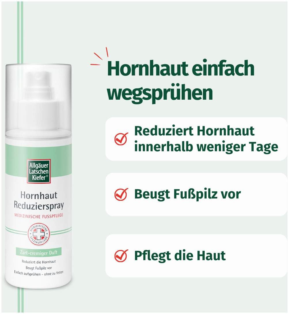 Hornhaut Reduzierspray – medizinische Fußpflege – Allgäuer Latschenkiefer – 2 x 150 ml
