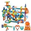 Magnetic Tiles Castle Building Blocks Toys Kids Age 4-12 ZMZS Marble Run with Luminous Balls Lamps Toddlers Gifts 89…