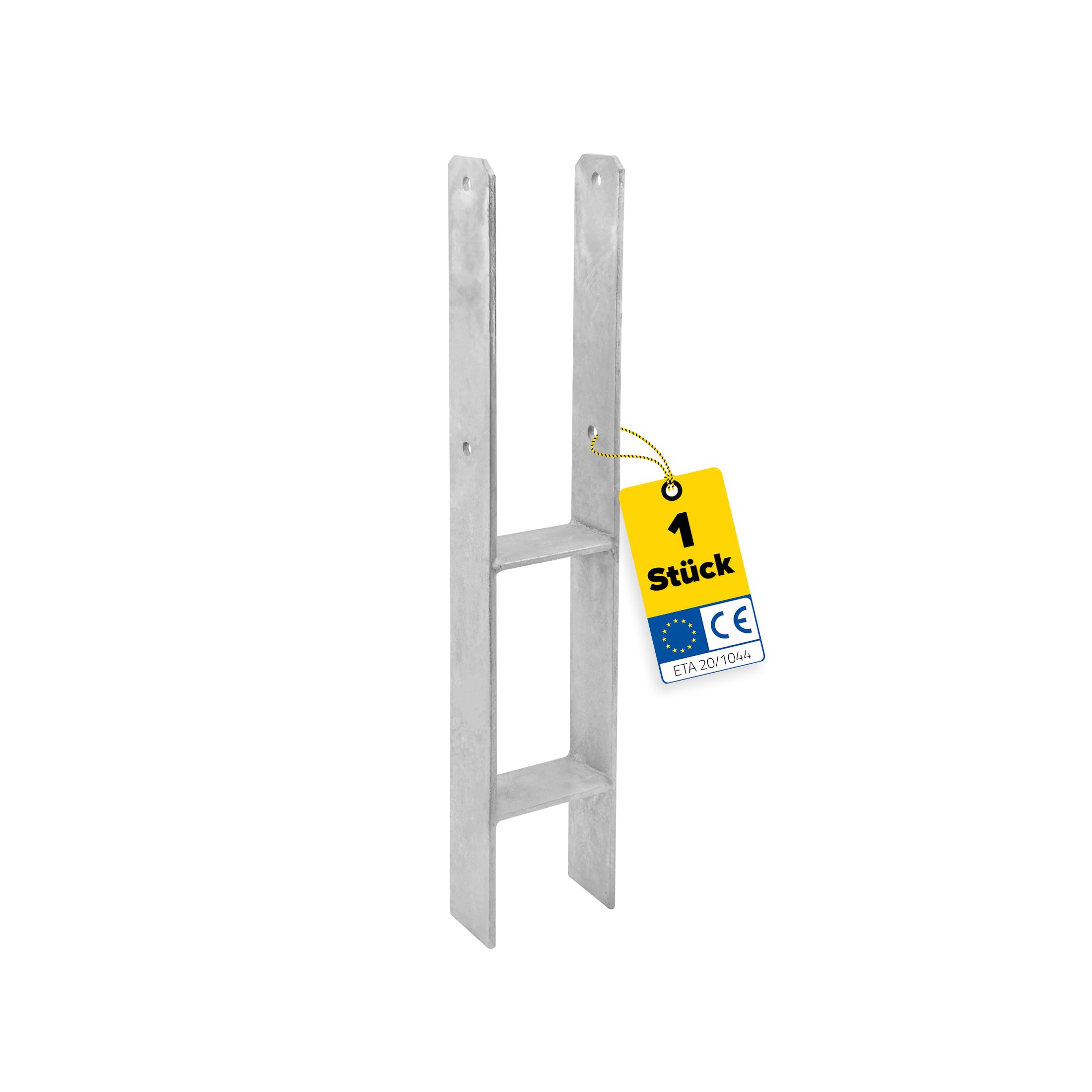 DMX - H Anchor Post Anchor - H Anchor 10 x 10 - Post Anchor - Post Anchor for Embedding in Concrete - Support Base - Joist Shoe - Post Holder - Wood Connector - Concrete Anchor Hot-Dip Galvanised
