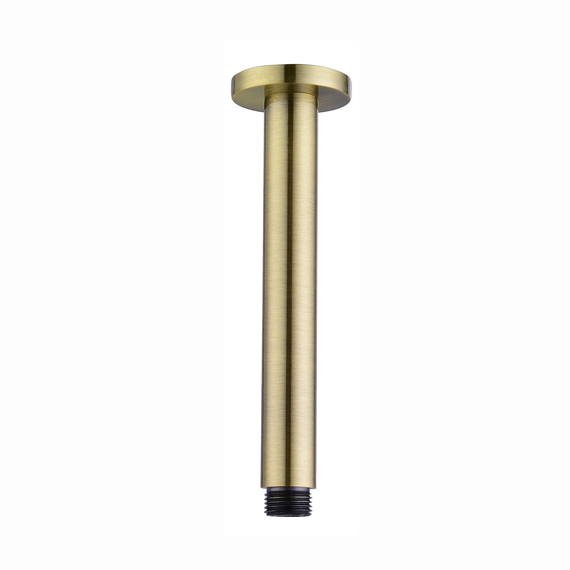 ENKI A14 Ceiling Mounted Round Shower Arm, Antique Brass, Rainfall