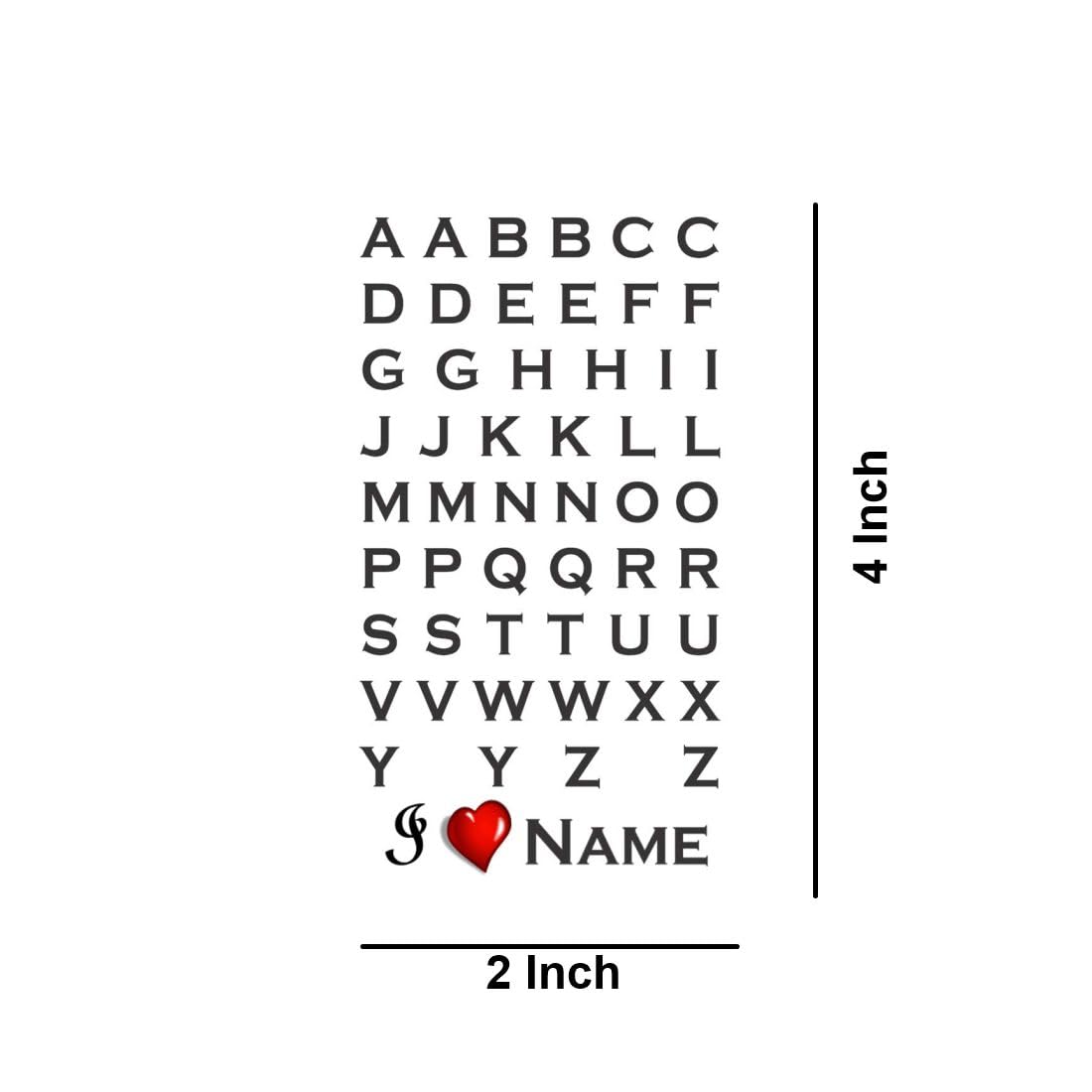 Temporary Tattoowala A To Z Name TemporarayTattoo Stickers For Male And Female Fake Tattoo Waterproof body Art 1