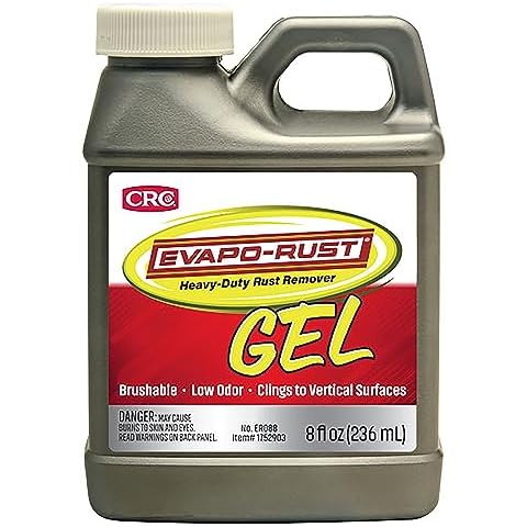 CRC Evapo-Rust Gel Rust Remover, 8 Fl Oz, Rust Remover for Vertical Surfaces, Eliminates Oxides from Aluminum, Cast Iron, and Steel Cover