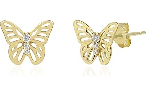 Meissa Stunning Hypoallergenic Rose Gold Butterfly Stud Earrings