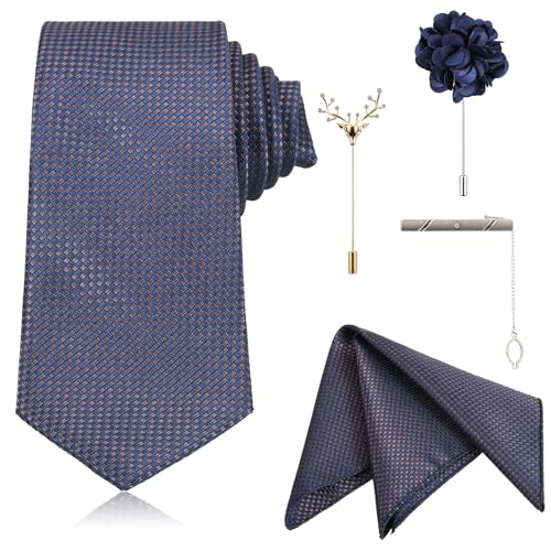 Set de corbata para hombre, 5 piezas azul miniatura 5