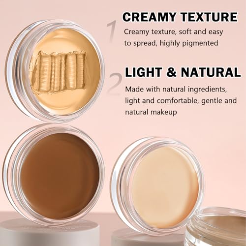 QIUFSSE Under Eye Color Corrector,Cream Concealer Full Coverage for Mature Skin,Vegan Under Eye Cream Dark Circles Cover up Makeup Concealer Makeup,Under Eye Brightener (04 Nougatine) - Thumbnail 4