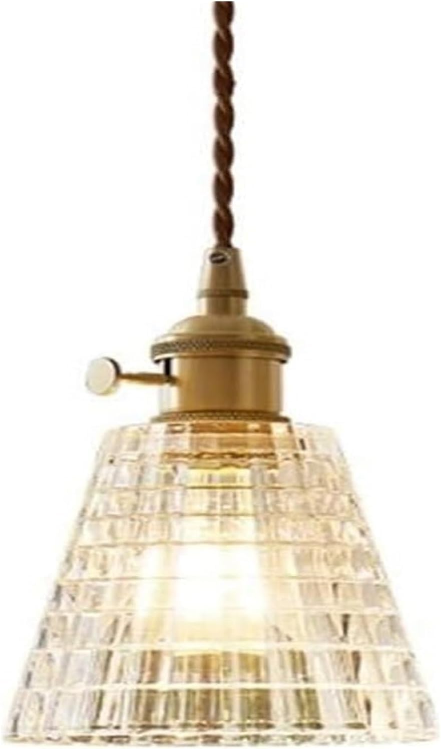 Lampe suspendue rétro en verre avec support E27 et abat-jour décoratif