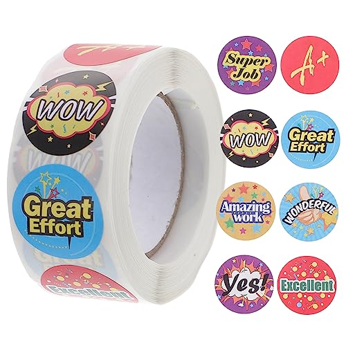 Veemoon Pegatinas Recompensa Redondas Papel Adhesivo Motivacionales Para Profesores Para Concursos Embalaje Escolar