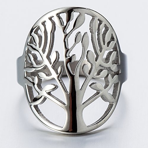 Jude Jewelers Stainless Steel Tree of Life Ring Statement Promise Anniversary Cocktail Party2