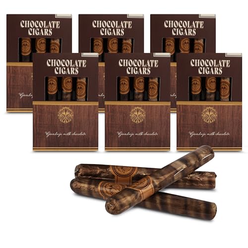 Schokoladenzigarren 6x 3er Pack - Gianduja-Haselnuss-Milchschokolade mit Vanille | Edle Schokoladen-Zigarren für Männer perfektes Mitbringsel für Geburtstag Hochzeiten Feiern und Adventskalender