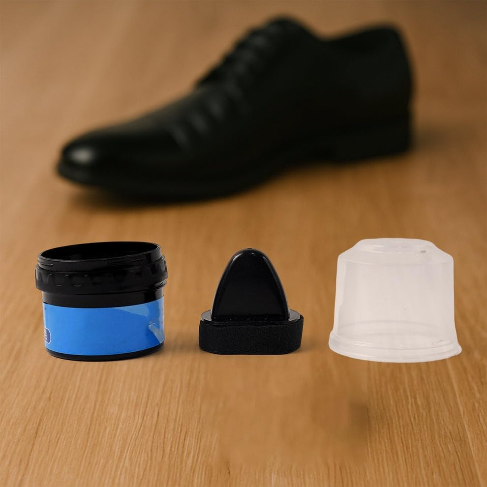 Image of Sovely Instant Shoe Shine Sponge with Liquid Polish Self-Applying Quick Shine Applicator for Leather Shoes and Bags Portable Shoe Care Bottle for Office Travel and Daily Use Shoe Cream with Applicator