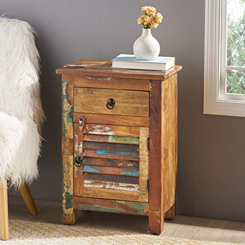 Great Deal Furniture Salome Wooden Side Table with Drawer, Distressed Paint Great Deal Furniture Salome Wooden Side Table with Drawer, Distressed Paint