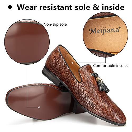 Image of Meijiana Men's Velvet Loafers - Fashion Casual Low-Heel Dress Shoes for Men with Rubber Sole & Metal Buckle - Perfect Business & Formal Attire, Stylish Mens Shoes