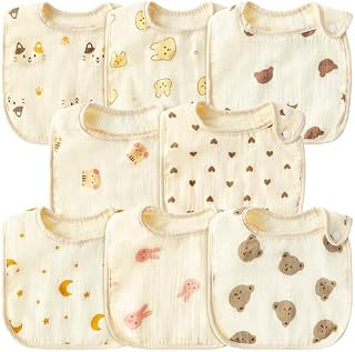 EFenegabos Baby Bibs for Boys Girls Absorbent Cotton Dribble Bibs Snap Button Feeding Bibs Baby Shower Party Gift Supplies Teething Bibs for Unisex Newborn Toddler