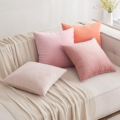 Image of MIULEE Velvet Throw Pillow Covers 12x20 Inch, Pack of 2 - Dusty Pink, Soft Solid Lumbar Decorative Pillow Covers Modern Luxury Home Decor for Spring Couch Sofa Bedroom Livingroom