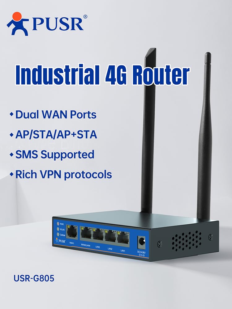 Groupe Mondial Double Carte SIM Industrie Routeur cellulaire LTE Cat4 Equipé de 5 Ports Ethernet Double réseau étendu Répéteur VPN Riche USR-G805s-G