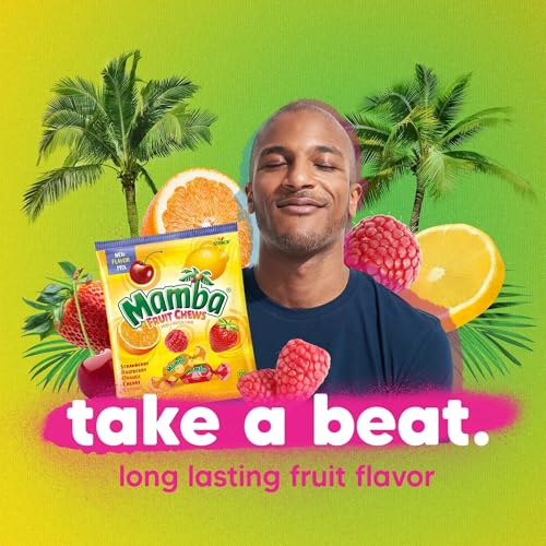 Mamba Fruit Chews Candy sabor frutal mixto 3.52 Oz 3 bolsas miniatura 4