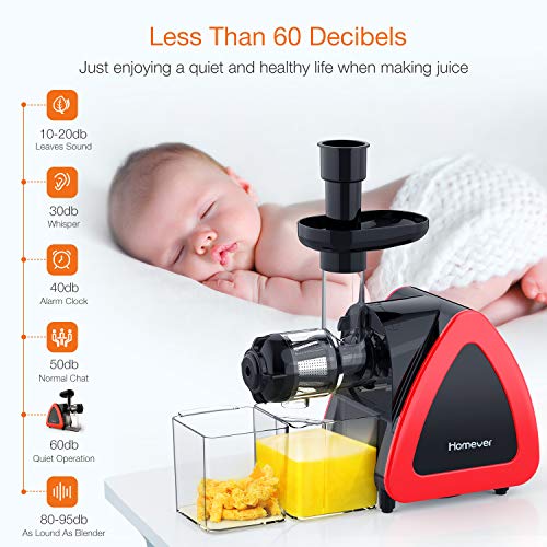 Slow Juicer Masticating Juicer Machine, Juicers Whole Fruit and Vegetable with DualStage Quiet