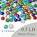 FANTIAN 50 Pcs Flat Glass Marbles for Vase, Mancala Beads Gems. Decorative Glass Rocks for Vase Filler Fish Tank Floral Crafts Centerpieces and Mosaic