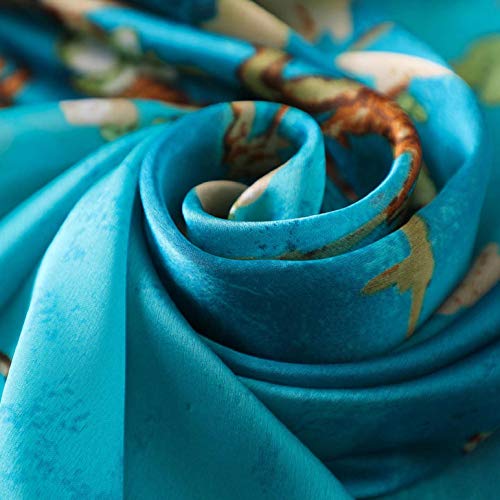 heekpek Foulard Femme Foulards en Soie Satin Foulard Imprimé Echarpe Foulard Leopard Wraps Foulard Satin Joli Foulard Fleur Châle Long Foulard