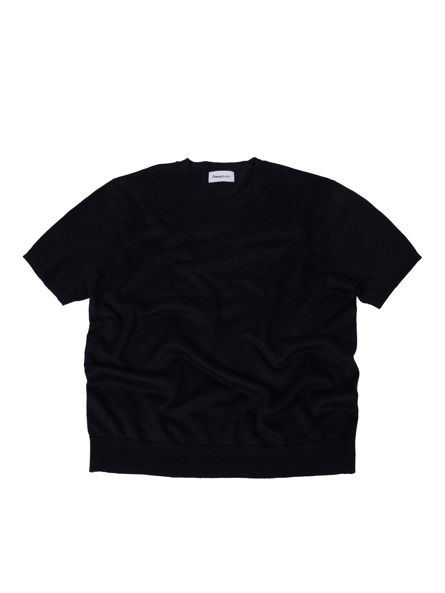 Diana Studio - T-Shirt in Strick, Herren, 100% Leinen, Kurzarm, Casual Fit