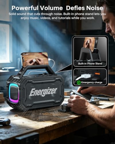 Energizer Outdoor Bluetooth Speakers, 100W Peak Portable Wireless Speaker - image 7