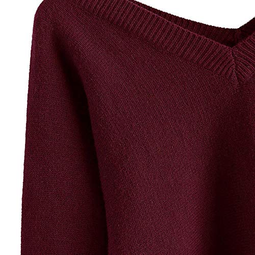 Image of ZAFUL Women's Cropped Sweater V-Neck Long Sleeve Pullover Jumper Knit Top