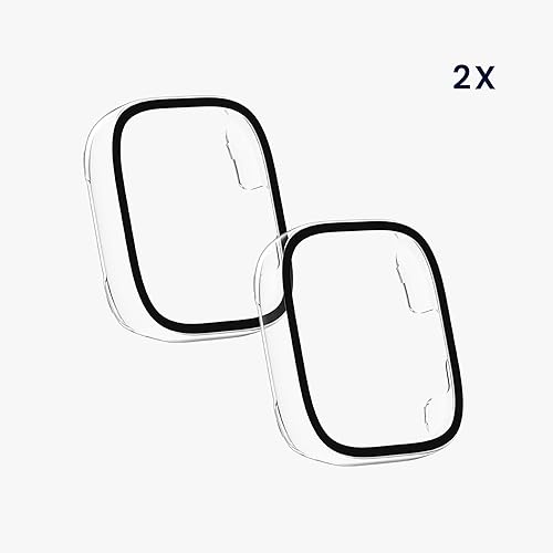 Miniatura 6 de kwmobile Funda compatible con Xiaomi Redmi Watch 3 ActiveRedmi Watch 3 Lite Covers - 2x vidrio templado con marco de plástico - Transparente
