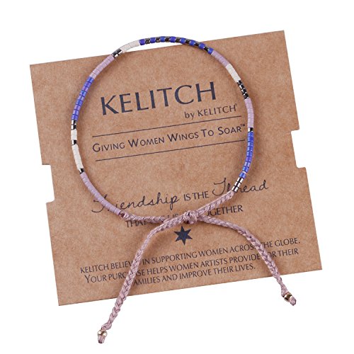 Preisvergleich Produktbild KELITCH Mehrfarbig Kristall Muschelperlen Freundschaft Armband Handmade Armreifen Armband Neu Schmuck (Grau Blau)