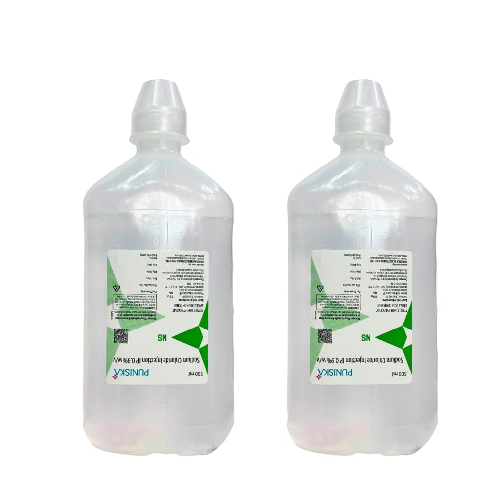 Saline Solution for Nebulizer & Piercing | Pack of 2 500ml Bottles