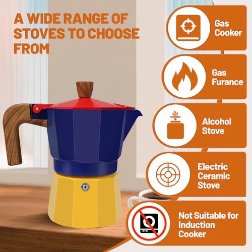 Image of 12 Cup Aluminum Espresso Stovetop Moka Pot Express Coffee Maker Percolator Italian Classic Mocha Coffee Machine for Italian and Cuban Cafe Brewing for Home & Camping 600ml 20oz
