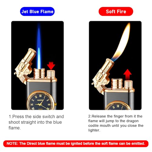 Encendedor antorcha dual flame ajustable y recargable miniatura 2