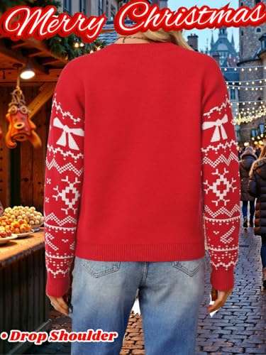 Christmas Sweater for Women, Funny Pixel Crewneck Holiday Outfits - Image 3