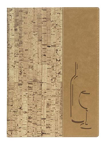 Securit Weinkarte aus Kunststoff im Kork Design, DIN A4 Format, mit einer doppelten Einlage für 4 Seiten, erweiterbar auf bis zu 40 Seiten, 34, 4 x 25 x 0, 7 cm