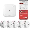 X-Sense Smart Smoke Detectors with SBS50 Base Station, Wi-Fi Smoke Alarm Compatible with X-Sense Home Security App, Wireless Interconnected Mini Fire Alarm, Model FS51