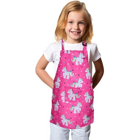 EASTERUP Stockings Stuffers for Toddler, Christmas Gifts for Toddler Girls Boys,Kids Chef Unicorn Painting Apron,Adjustable Waterproof Art Smock for Ages 3-7 Girls and Boys Cover