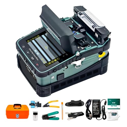 QIIRUN AI-6A+ Entry-Level Fusion Splicer Fiber Optic Splicing Machine Kit with Touch Screen OPM VFL 6-Motor Core Alignment FTTH Fiber Splicer for Beginners Small Contractors 8s Splice 18s Heat