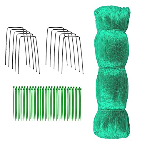 Jsdoin Strawberry Netting 4x10m Garden Netting for Plants Fruit Patch Grass Seeds Protection Mesh Net with Cable Ties and U-Shaped Garden Pegs Pond Plant Netting for Protecting