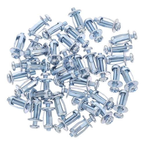 BIUDECO Tornillos de Expansión M4x20 Galvanizados de Acero al Carbono, Tuercas de Pétalo para Paredes Huecas, 40 Piezas, Anclajes para Plástico, Aluminio y Hierro, Fijación Resistente
