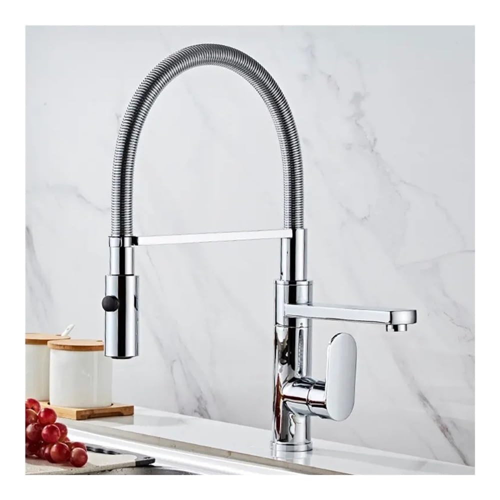 Blyqxs One Color Kitchen Faucet Pull-Out 360 Degree Kitchen Faucet Retractable Hot And Cold Water Basin Faucet Th-006