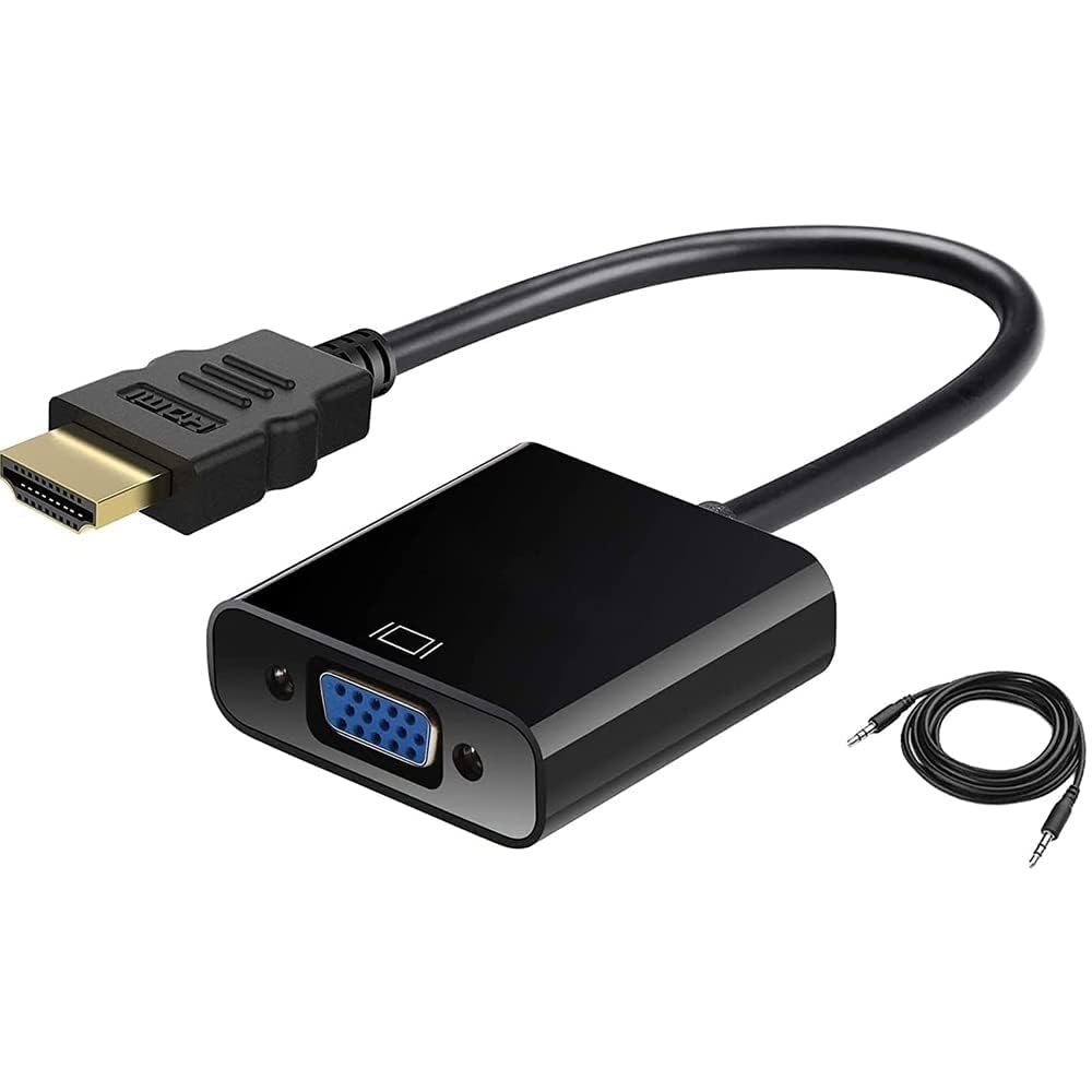 premiumav hdmi to vga adapter – full hd 1080p video converter cable for laptop, pc, monitor, tv, projector, display box