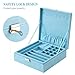 DerBlue Jewelry Case Jewelry Box for Women Two-Layer Lint Jewelry Organizer with Lock -36 Compartments and Removable Partition for Earrings Bracelets Rings Watches Case