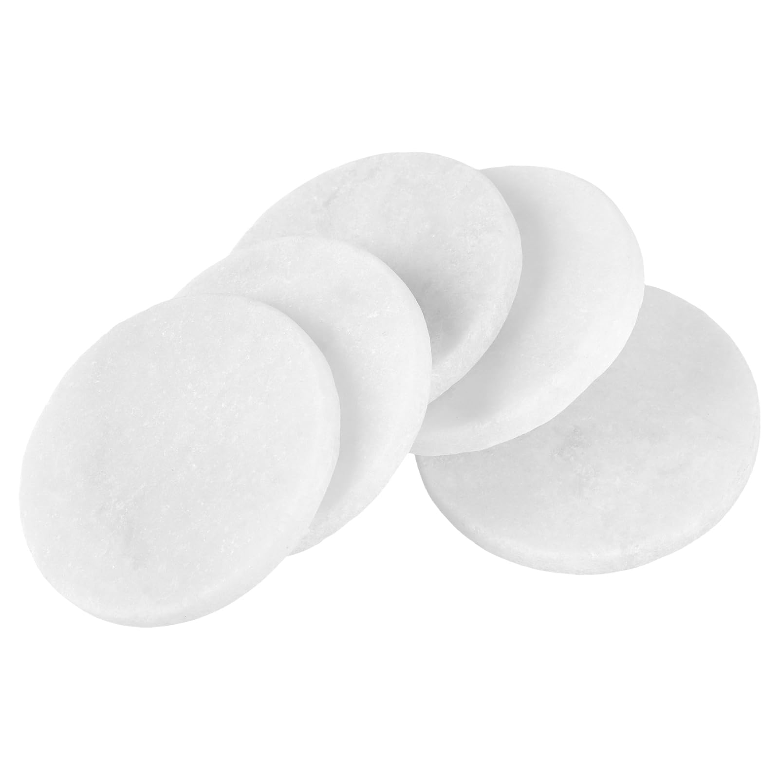 Lot de 65 pierres plates blanches à peindre, en pierre naturelle, rondes, diamètre : 5 cm, surface lisse, pour l'art et le bricolage, pierres décoratives pour jardin et aquarium