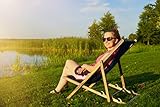 Amazinggirl Liegestuhl klappbar aus Holz Klappliegestuhl mit armlehne Strandstuhl Holzklappstuhl Garten - 2