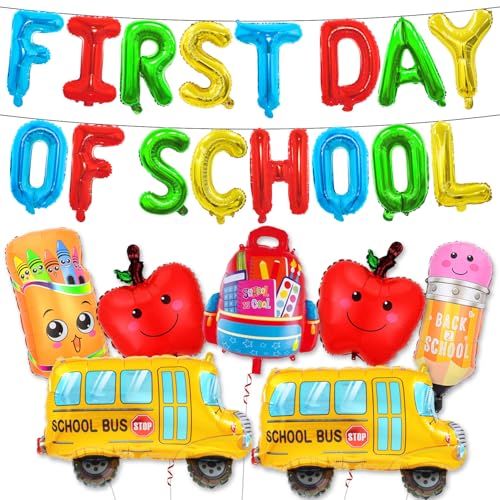 23Pcs First Day of School Decorations Balloons Pencil School Bus Balloons