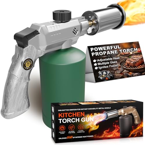 High-Performance Propane Torch Gun – Adjustable Heat Blow Torch for Crème Brûlée, BBQ & More - Ideal Kitchen Torch for Cooking and Gifting