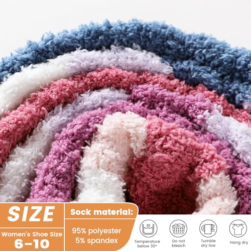 fauson Fuzzy Socks for Women, 5 Pairs Fluffy Cozy Winter Socks for Women3