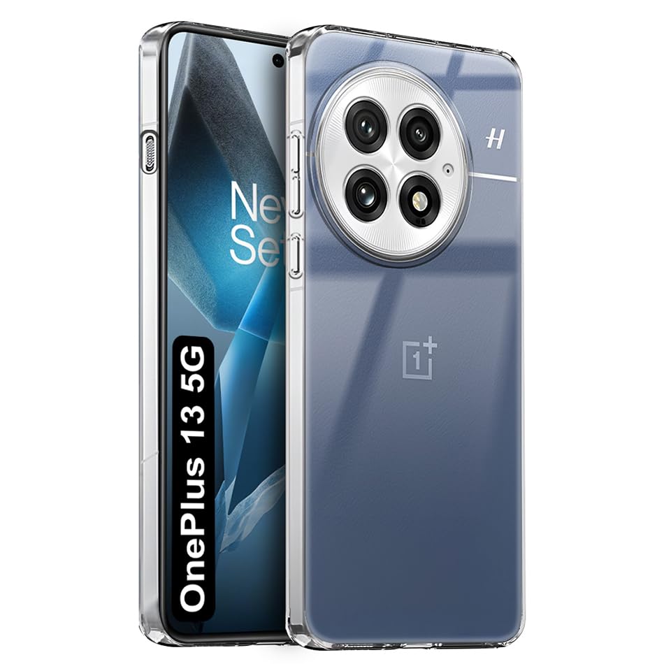 Image of Fashionury Crystal Clear Case for OnePlus 13 5G | Yellowing Resistance | Transparent TPU Silicone | Raised Camera Lips | Slim Transparent Cover