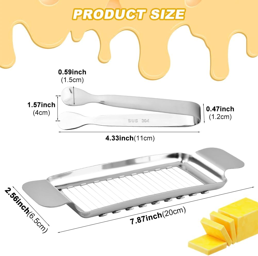 Butter Slicer Cutter, Multipurpose Butter Cheese Slicer Stainless Steel